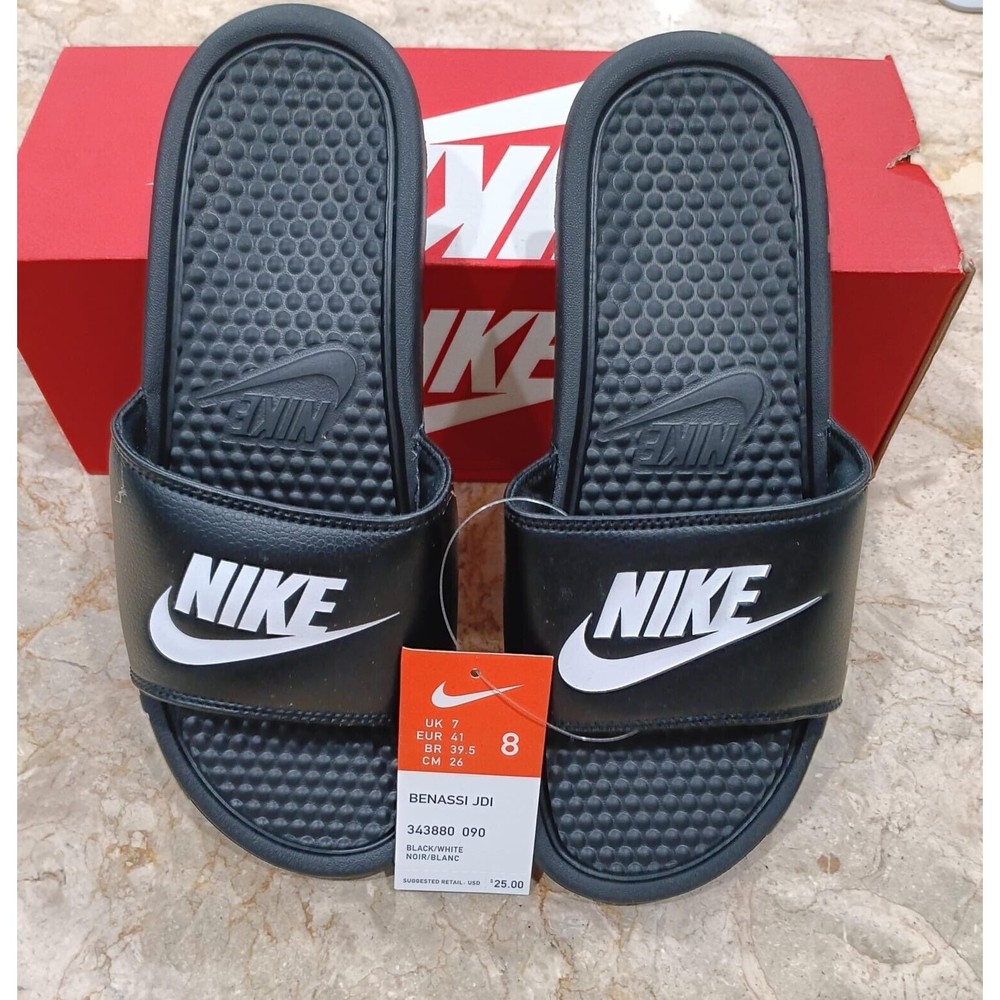 Nike Benassi JDI Print Black/White Slides Sandals Shoes Men’s Sz 8